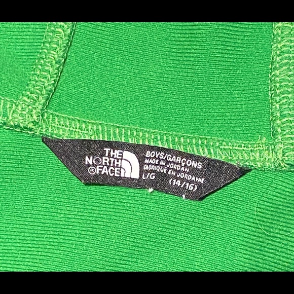 Boys blue/green north face hoodie - Picture 2 of 2